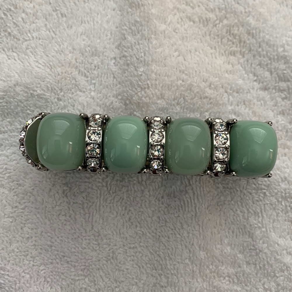 The Limited chunky green stone and rhinestone stretch bracelet